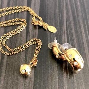 Nolan Miller Gold Tone Necklace & Earrings Set